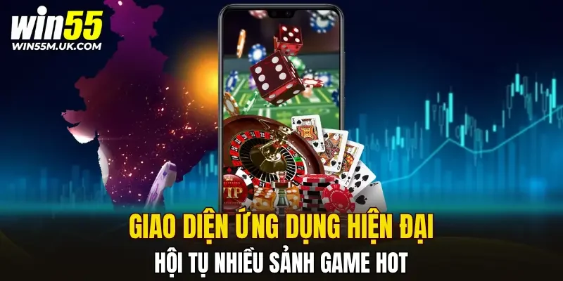 Giao diện ứng dụng hiện đại, hội tụ nhiều sảnh game hot